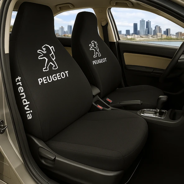 Peugeot Siyah Renk Ön Arka Koltuk Kılıfı Penye Servis Tipi Araba Koltuk Koruyucu ürün görseli 1