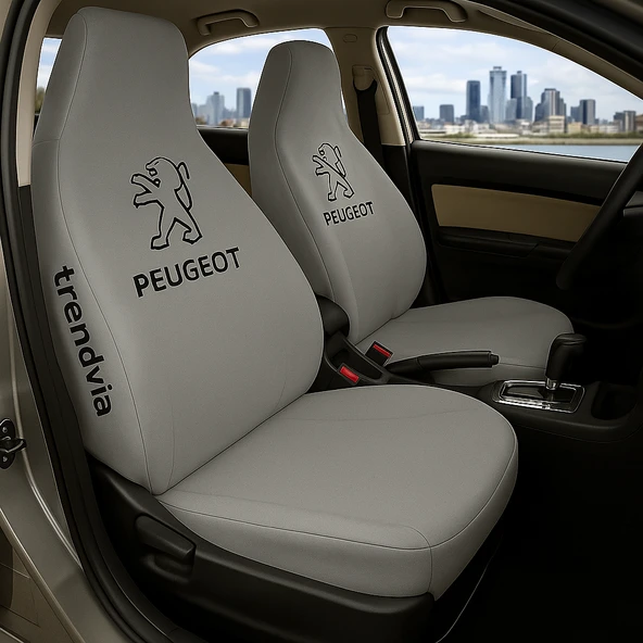 Peugeot Gri Renk Ön Arka Koltuk Kılıfı Penye Servis Tipi Araba Koltuk Koruyucu ürün görseli 1