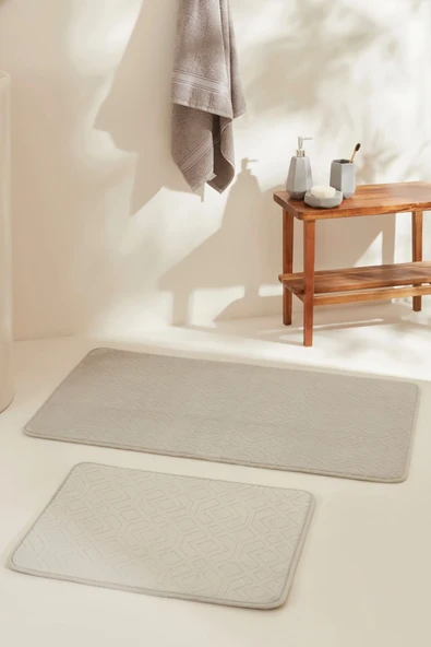 Figure Embos 2'li Banyo Paspası Gri - Resim 5
