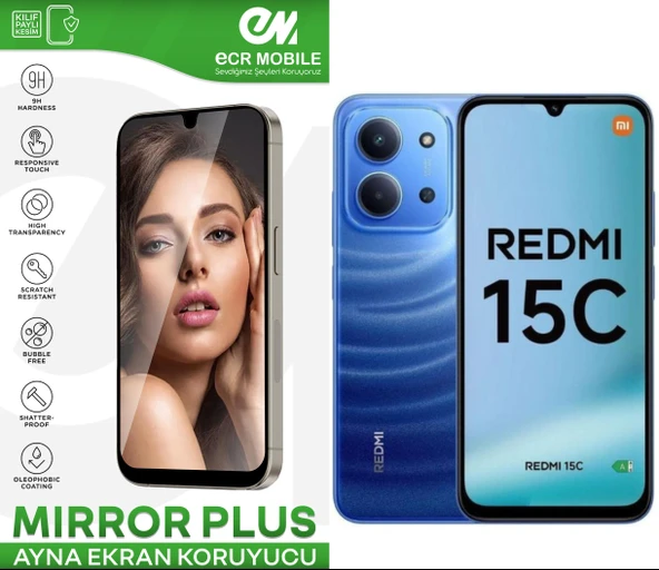 Redmi 15C ile Uyumlu Esnek Ayna(Mirror) 9H Nano Ekran Koruyucu ürün görseli 1