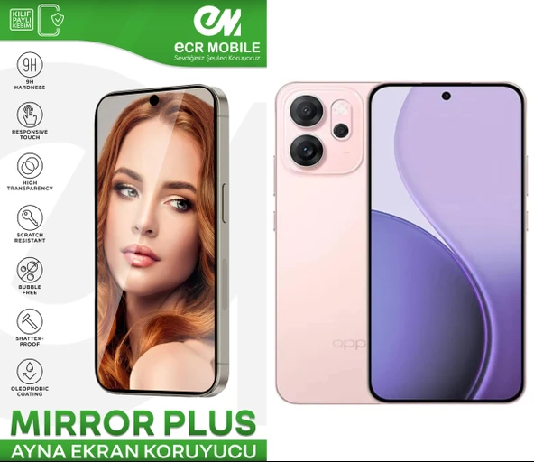Oppo Reno 14F ile Uyumlu Esnek Ayna(Mirror) 9H Nano Ekran Koruyucu ürün görseli 1