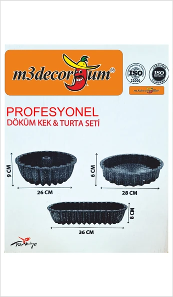 Profesyonel Dilimli Döküm 3 lü Üçlü Yuvarlak Silindir Büyük Tart Baton Turta Kek Kalıbı Kabı Seti ürün görseli 1
