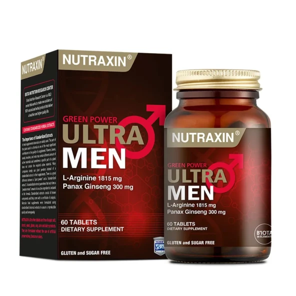 Nutraxin Ultra Men Erkeklere Özel Destek 60 Tablet - L-Arginine ve Bitkisel Formül ürün görseli 1