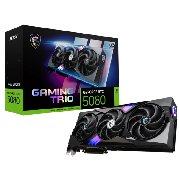MSI GEFORCE RTX 5080 16G GAMING TRIO OC VGA ürün görseli 1