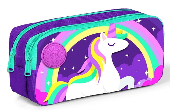 Coral High Kids İki Bölmeli Unicorn Desenli Kalemlik - Kız ürün görseli 1