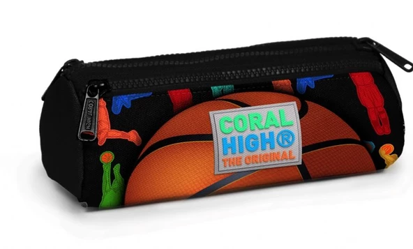 Coral High Kids Basketbol Topu Üç Bölmeli Kalem Çantası - Erkek ürün görseli 1