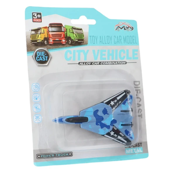 Die Cast Metal F-14 Benzeri Savaş Uçağı Mavi Kamuflaj ürün görseli 1