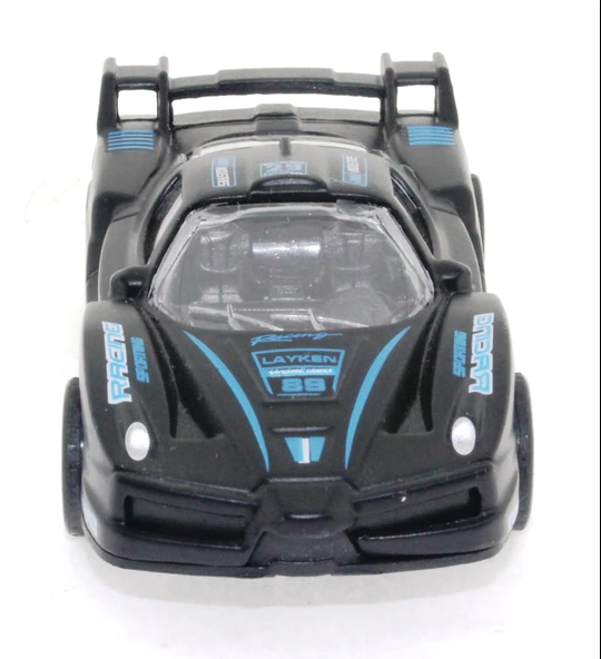 Die Cast Çek Bırak Metal Siyah Yarış Arabası 88 ürün görseli 1