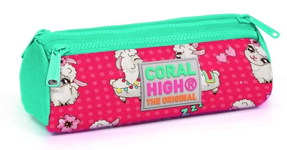 Coral High Kids Lama Desenli Üç Bölmeli Kalem Çantası - Kız ürün görseli 1