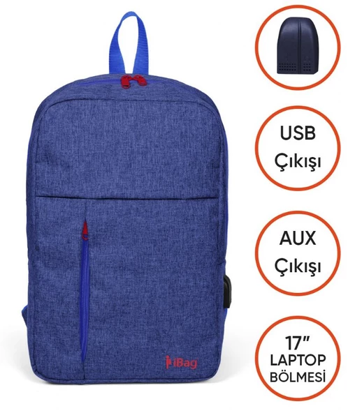 İbag 17 Kırçıllı Lavanta Laptop Sırt Çantası ürün görseli 1