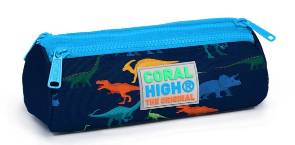 Coral High Kids Dinazor Desenli Üç Bölmeli Kalem Çantası - Erkek ürün görseli 1