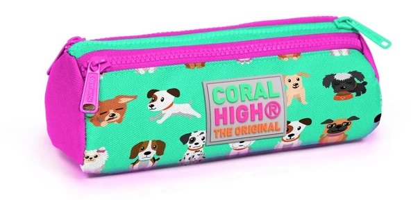 Coral High Kids Yavru Köpekler Desenli Üç Bölmeli Kalem Çantası - Kız ürün görseli 1