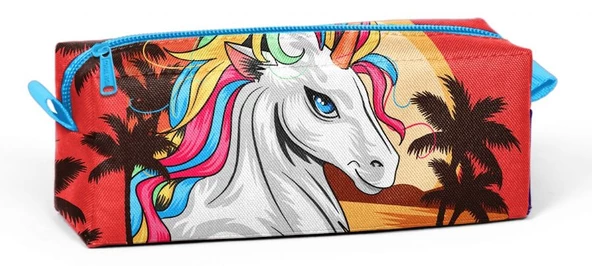 Coral High Tek Gözlü Unicorn Desenli Kalem Çantası - Kız Çocuk ürün görseli 1