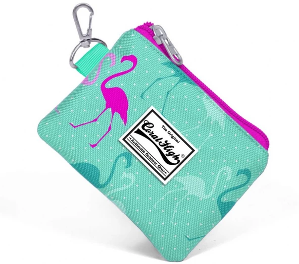 Coral High Kids Flamingo Desenli Bozuk Para Çantası - Su Yeşili - Kız Çocuk 21725 ürün görseli 1