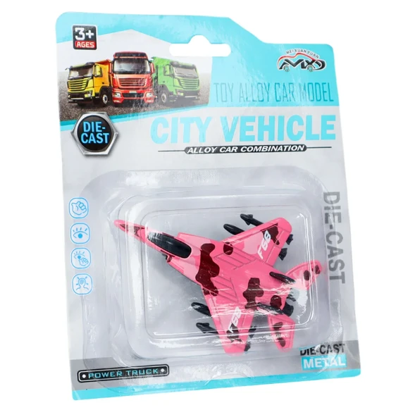 Die Cast Metal F-15 Benzeri Savaş Uçağı Pembe Kamuflaj ürün görseli 1