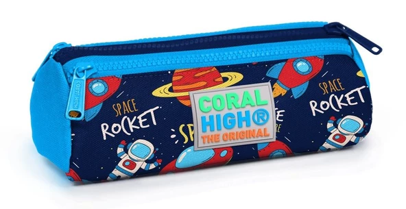 Coral High Kids Uzay Macerası Desenli Üç Bölmeli Kalem Çantası - Erkek ürün görseli 1
