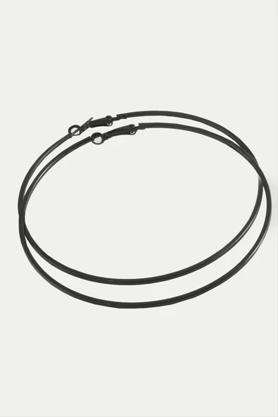 Ezme Çizgili Metal Halka Küpe 8-9-10 cm ürün görseli 1