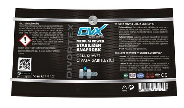 Dvx Orta Kuvvet Civata Sabitleyici 50 ml - Resim 2