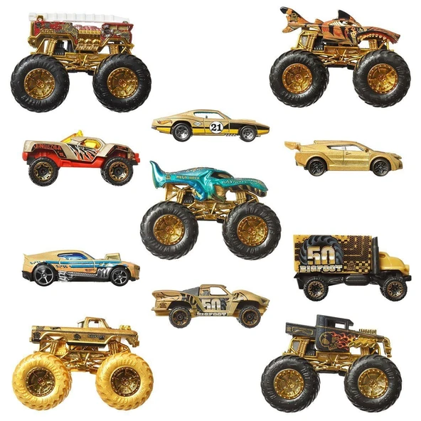 JDW07 Hot Wheels Monster Trucks Bigfoot Trophy Şampiyonları Araba ve Kamyon Çokl ürün görseli 1