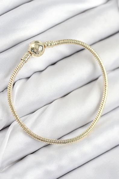 Pirinç Charm Topcuk Model Gold Renk Kadın Bileklik - TJ-BB7807 ürün görseli 1