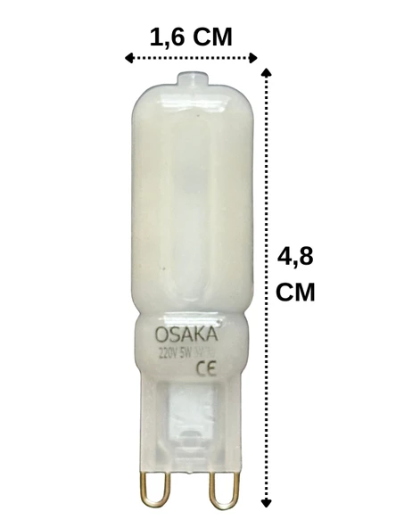 (1 Adet) Osaka Buzlu 5W Beyaz Işık (6500K) G9 Duylu Led Kapsül Ampul ürün görseli 1