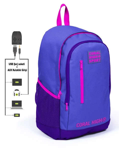 Coral High Sport Lavanta Mor Okul ve Günlük Sırt Çantası - Çocuk, Genç ürün görseli 1