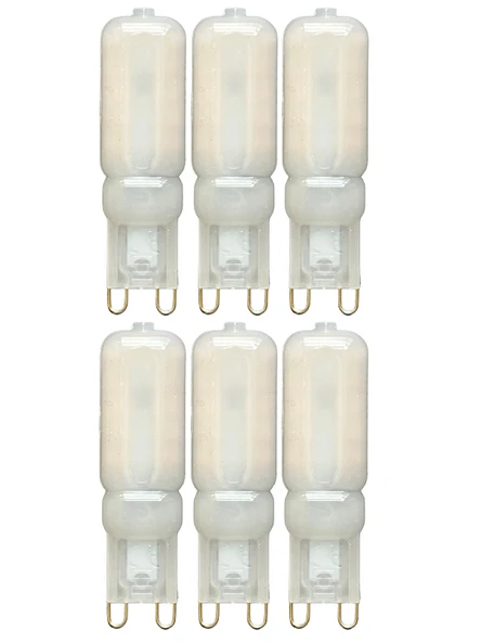 (6 Adet) Osaka Buzlu 5W Sarı Işık (3000K) G9 Duylu Led Kapsül Ampul ürün görseli 1