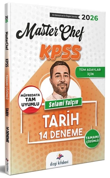 Dizgi Kitap 2026 KPSS Tarih MasterChef 14 Deneme Çözümlü - Selami Yalçın Dizgi Kitap ürün görseli 1