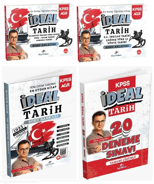 Dizgi Kitap 2026 KPSS İdeal Tarih Konu Anlatımı + Soru Bankası + 20 Deneme 4 lü Set - Birol Yetimoğlu Dizgi Kitap Yayınları ürün görseli 1