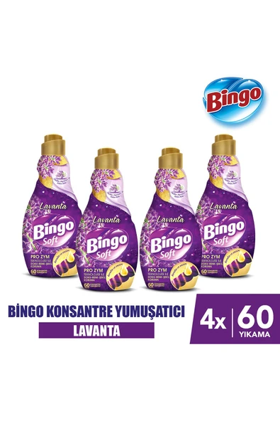 BİNGO Soft Konsantre Çamaşır Yumuşatıcısı Lavanta 1440 ml X 4 Adet ürün görseli 1