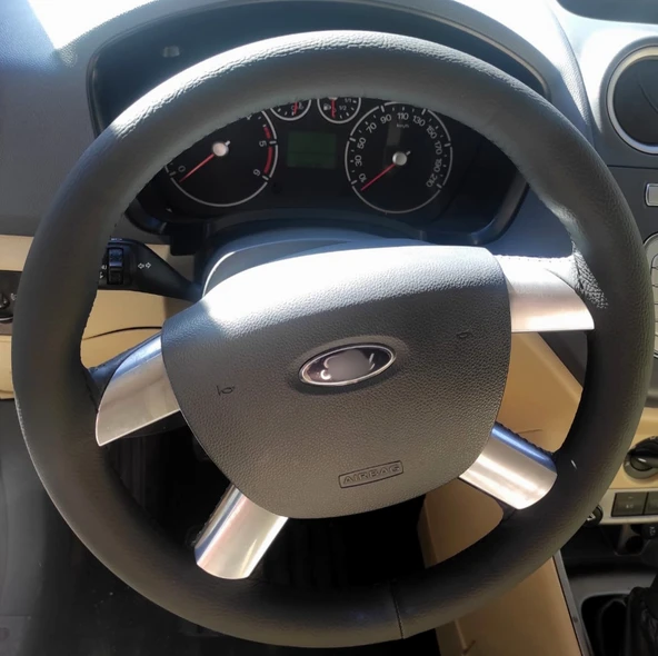DİKİŞLİ DİREKSİYON KILIFI SİYAH DERİ SİYAH DİKİŞLİ FORD CONNECT / FOCUS İÇİN ürün görseli 1