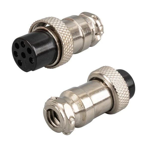 7 Pin Metal Dişi Konnektör Mayk  Fiş (M16 - 16Mm) ürün görseli 1