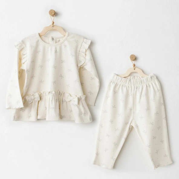Andywawa Ac26256 Baby Bow Bliss 2'li Takım Ekru ürün görseli 1