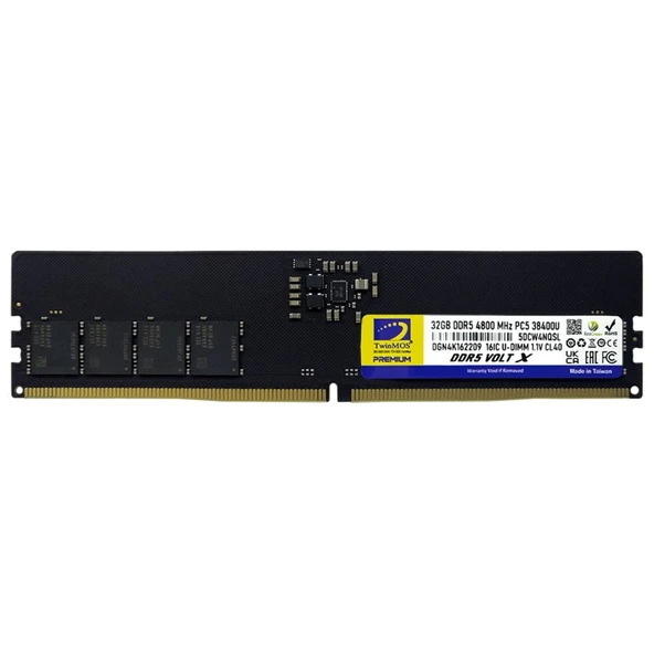 TWINMOS 32 GB DDR5 4800MHZ TWINMOS CL40 DT TMD532GB4800U40 ürün görseli 1