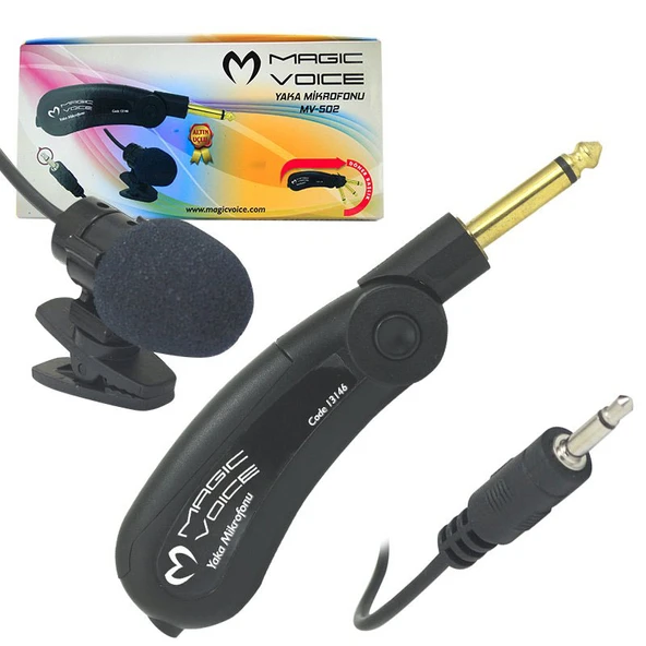 Magicvoice MV-502 Gold Kablolu Yaka Mikrofonu ürün görseli 1