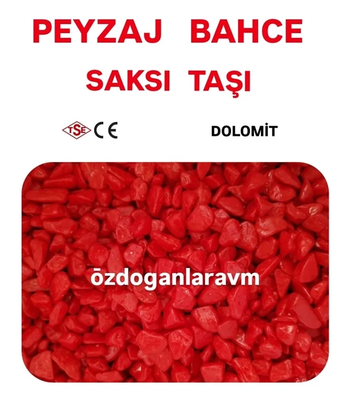 Doga  Dolomit Saksı Teraryum j Bahçe Kırmızı 2 kg Taş ürün görseli 1