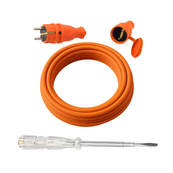 Seyyar 5 Metre Uzatma Kablosu TTR CCA Çok Telli 3x2.5 mm Elektrik Kablo Kontrol Kalem Dişi Erkek Fiş ürün görseli 1