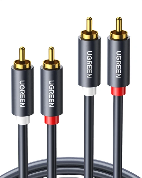 UGREEN 2 RCA - 2 RCA Ses Kablosu, 5 m, Antrasit, 10520 ürün görseli 1