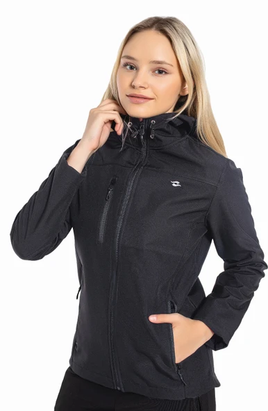 Crozwise Antrasit Kadın Su Geçirmez Softshell Outdoor Mont / Ceket - 5037-06 ürün görseli 1