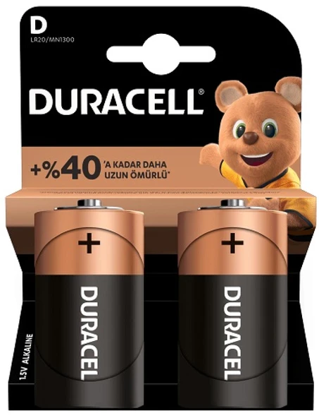 DURACELL PİL 2 Lİ D BÜYÜK BOY LR-20 ürün görseli 1