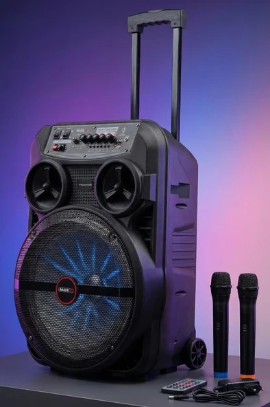 Midex 280 Watt Portatif Taşınabilir Karaoke Eğlence Mikrofonlu Ses Sistemi MXR-280 (Bluetooth Kayıt Usb Şarjlı) ürün görseli 1