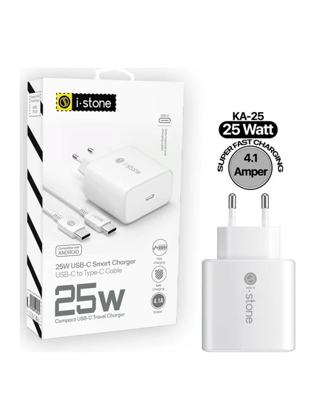 I Stone Ka 25 25W Smart Şarj Adaptörü + Type C To Type C Kablo ürün görseli 1