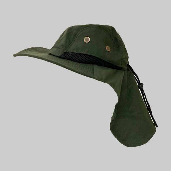 Ergonomik Unisex Haki Renk Trekking Safari Şapkası ürün görseli 1