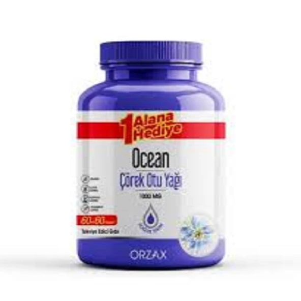 Orzax Ocean Çörek Otu Yağı 1000 mg 60 Kapsül x 2 Adet ürün görseli 1
