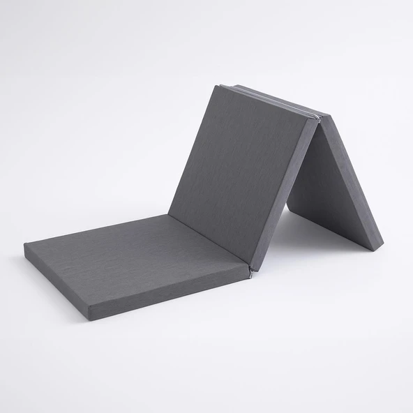 Homedius Asos Sünger 3 Kat Katlanır Yatak Katlanır Yer Yatağı Tek Kişilik Sünger Katlanır Minder Yatak 70x180x6 cm  Gri 70x180 ürün görseli 1