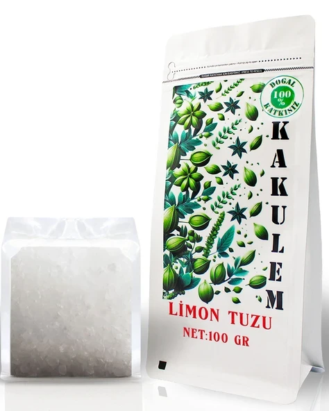 KAKULEM SERTİFİKALI Turşuluk Salamuralık Yemeklik Limon Tuzu 100 GR ürün görseli 1