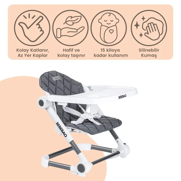 Bebebao Smart Portatif Mama Sandalyesi - Resim 7