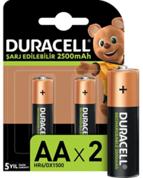 DURACELL PİL ŞARJLI 2 Lİ AA KALEM 2500MAH ürün görseli 1