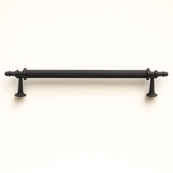 Ovacık Çizgili Mat Siyah 320 mm Metal Çekmece Dolap Kulpu Modern Tasarım Şık Mobilya Aksesuarı ürün görseli 1