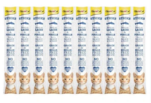 GimCat Sticks Somon & Alabalıklı Ödül Çubukları 50 gr 10'lu ürün görseli 1